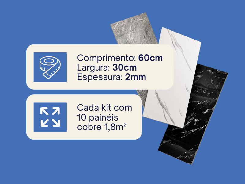 Painel Autoadesivo Marmorizado | Kit 10 - imagem 2