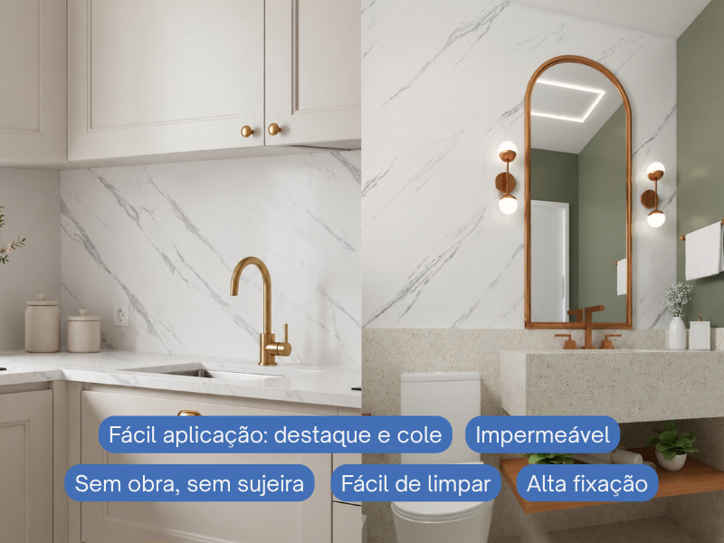Painel Autoadesivo Marmorizado | Kit 10 - imagem 3