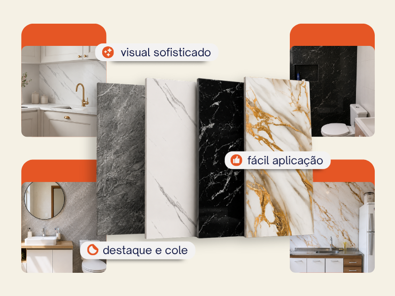 Painel Autoadesivo Marmorizado | Kit 10 - imagem 1